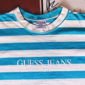 Guess Jeans Blue Striped Tee